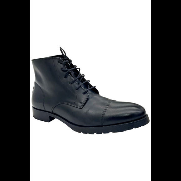 The Men's Store at Bloomingdale's Men's Lace up Cap Toe Boots Black - Medium - Picture 1 of 3
